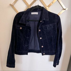 Forever 21 Cropped blue corduroy jacket
